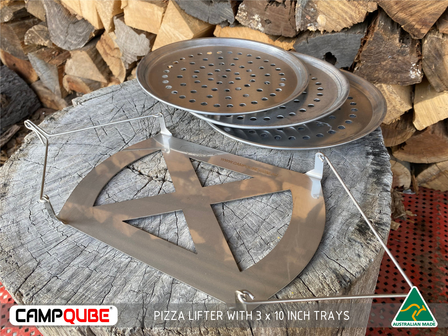 **IN STOCK READY TO SHIP** CAMPQUBE - PIZZA LIFTER AND 3X TRAYS